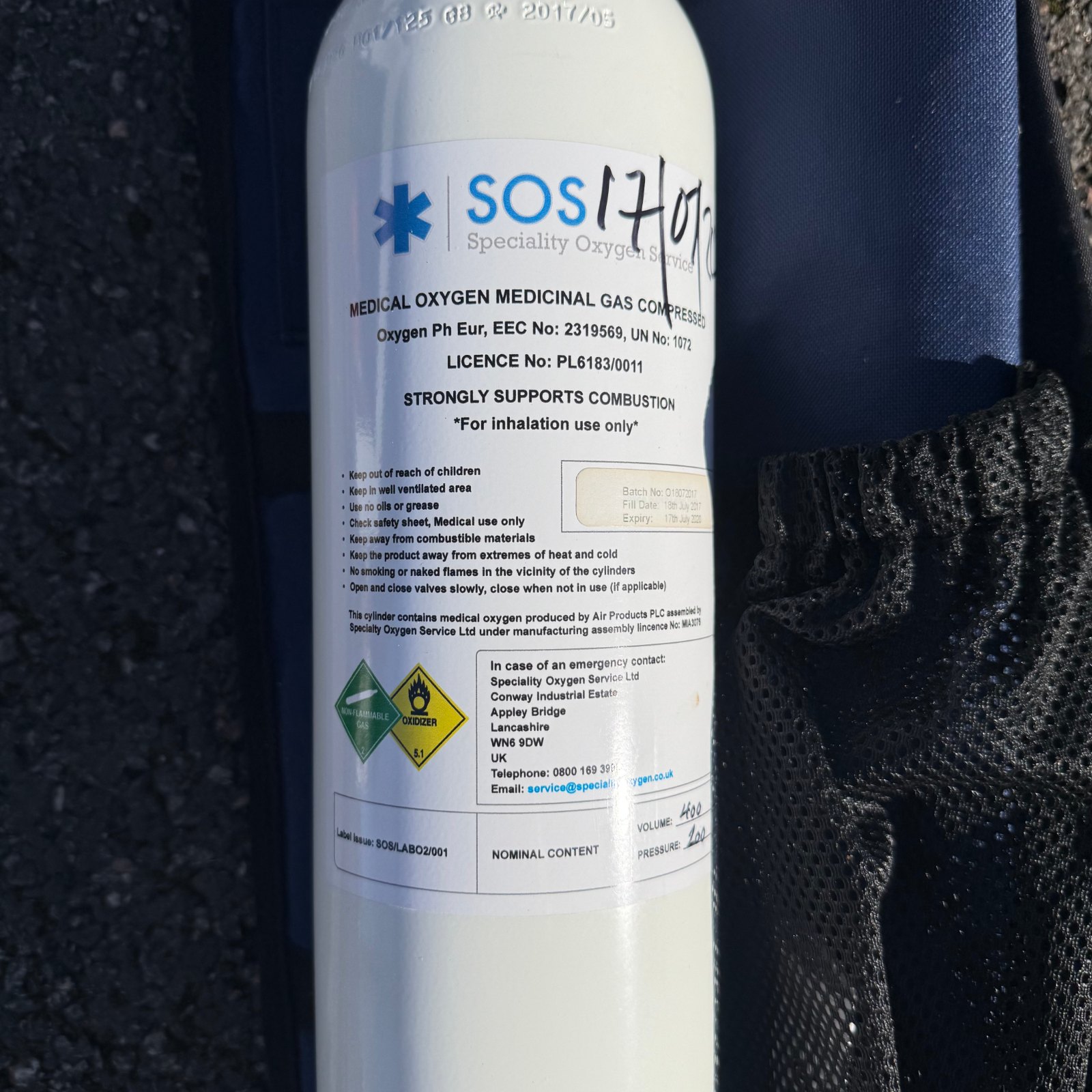 2L Responder O2 Medical Oxygen Training Cylinder (Full) — photo 3 of 12